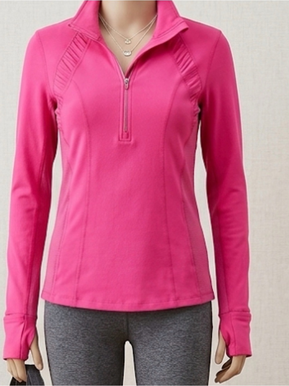 Lululemon Hot Pink Half Zip Pullover Jacket Long Sleeve Layer Running Top